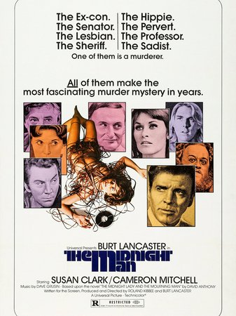 The Midnight Man, Burt Lancaster,Susan Clark,Cameron Mitchell,Morgan Woodward,Harris Yulin,Robert Quarry,Joan Lorring,Lawrence Dobkin,Ed Lauter,Mills Watson