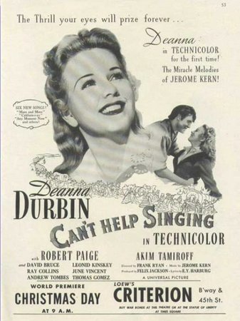 Can't Help Singing, Deanna Durbin,Robert Paige,David Bruce,Akim Tamiroff,Leonid Kinskey,Ray Collins,June Vincent,Andrew Tombes,Thomas Gomez,Clara Blandick