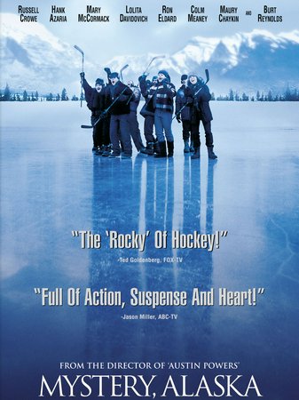 Mystery, Alaska, Russell Crowe,Hank Azaria,Mary McCormack,Burt Reynolds,Colm Meaney,Lolita Davidovich,Ron Eldard,Ryan Northcott,Kevin Durand,Scott Grimes