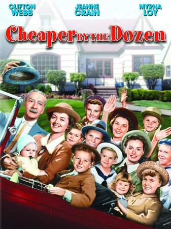 Cheaper by the Dozen, Clifton Webb,Myrna Loy,Jeanne Crain,Betty Lynn,Barbara Bates,Mildred Natwick,Edgar Buchanan,Sara Allgood,Anthony Sydes,Roddy McCaskill