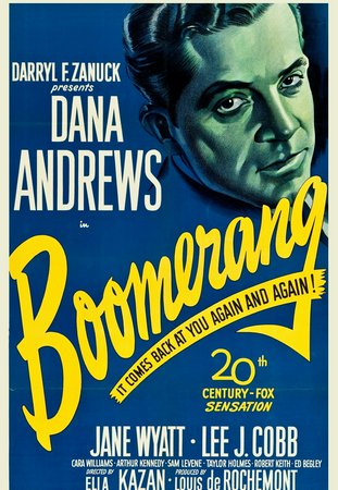 Boomerang, Reed Hadley,Jane Wyatt,Lee J. Cobb,Cara Williams,Arthur Kennedy,Taylor Holmes,Robert Keith,Ed Begley,Philip Coolidge,Bert Freed